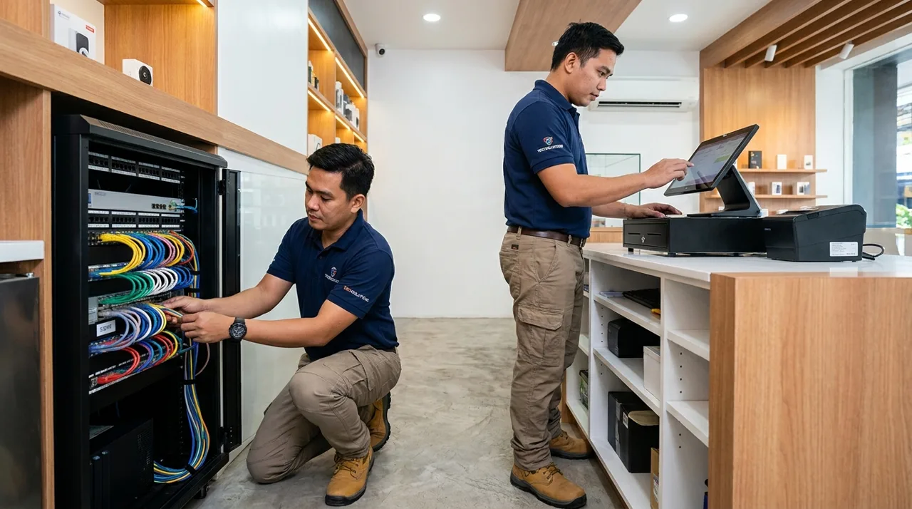 AlliedTech engineers installing and configuring a client system on site