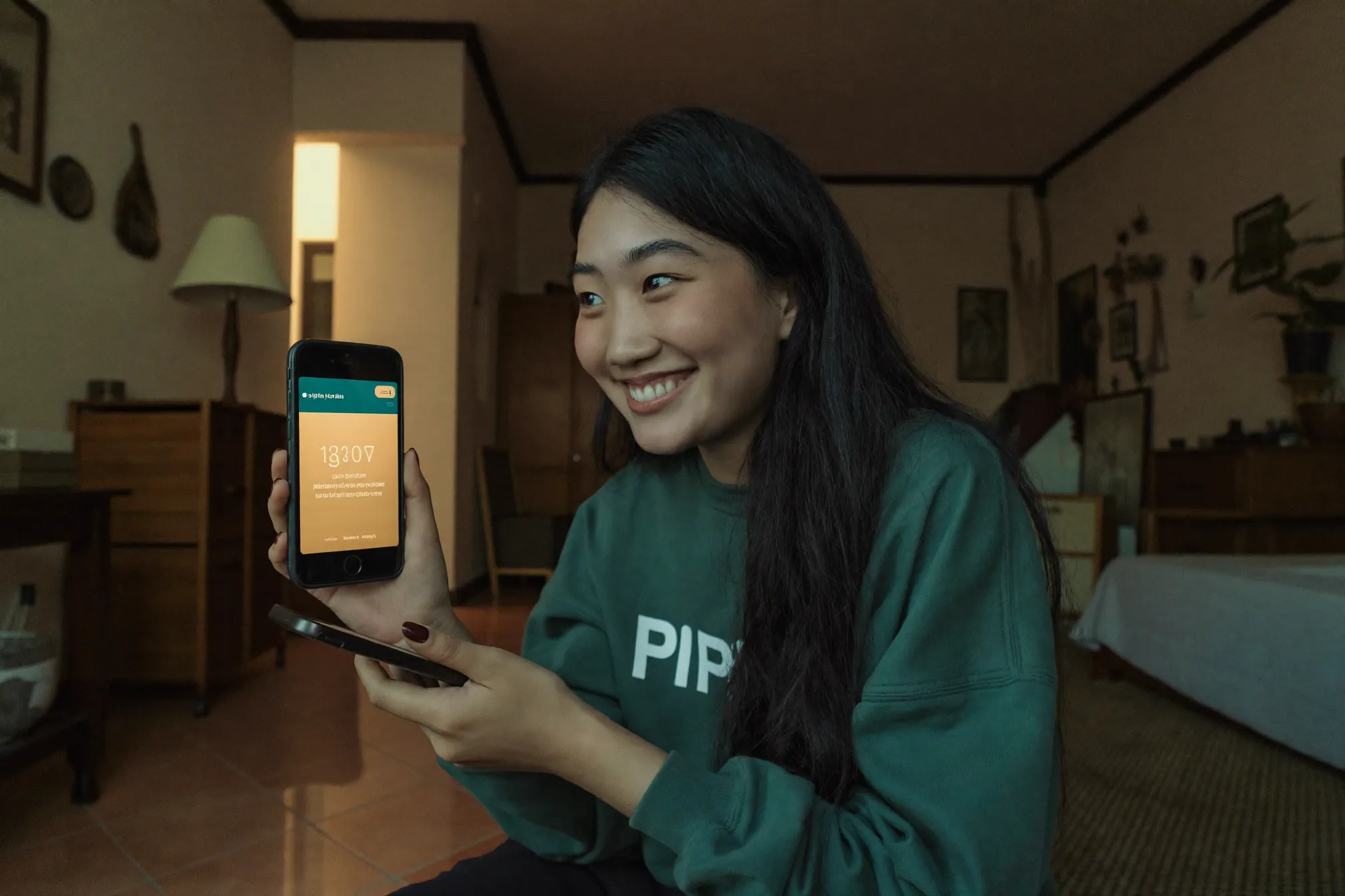 Paying from a phone through a WiFi portal screen