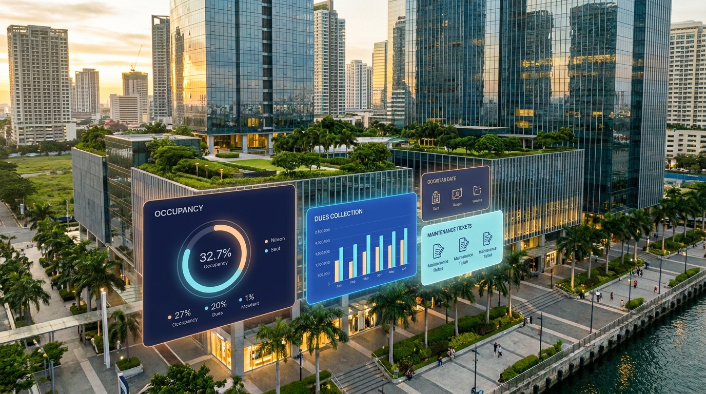 EstateLedger property management dashboard